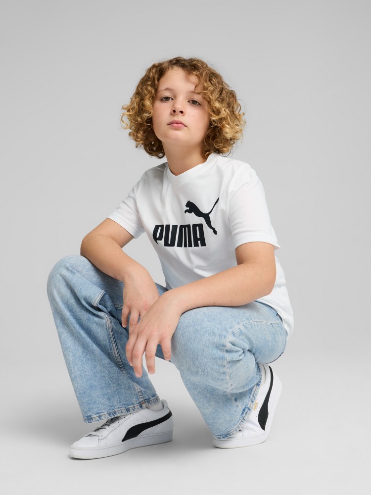 Футболка детская Puma ESS No. 1 Logo Tee B белая 68490602 изображение 4