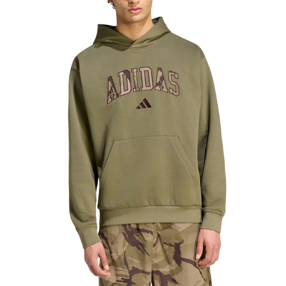 Толстовка мужская Adidas M CAMO PRINT HD оливковая KF4185