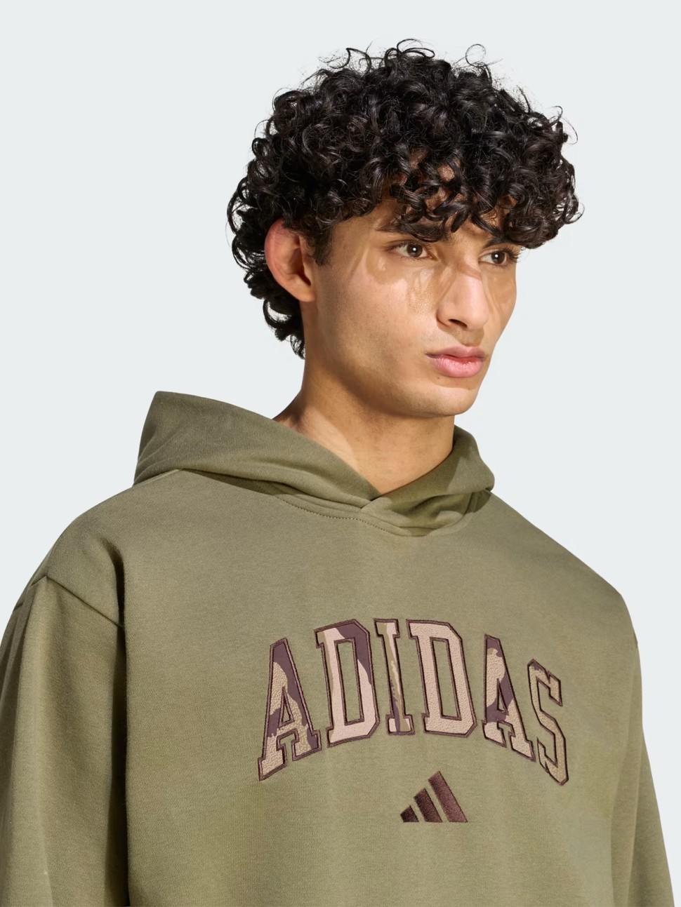 Толстовка мужская Adidas M CAMO PRINT HD оливковая KF4185 — фото 4