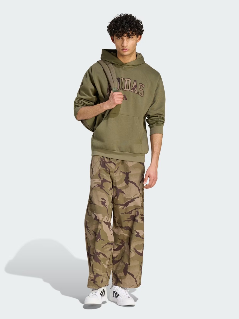Толстовка мужская Adidas M CAMO PRINT HD оливковая KF4185 — фото 7