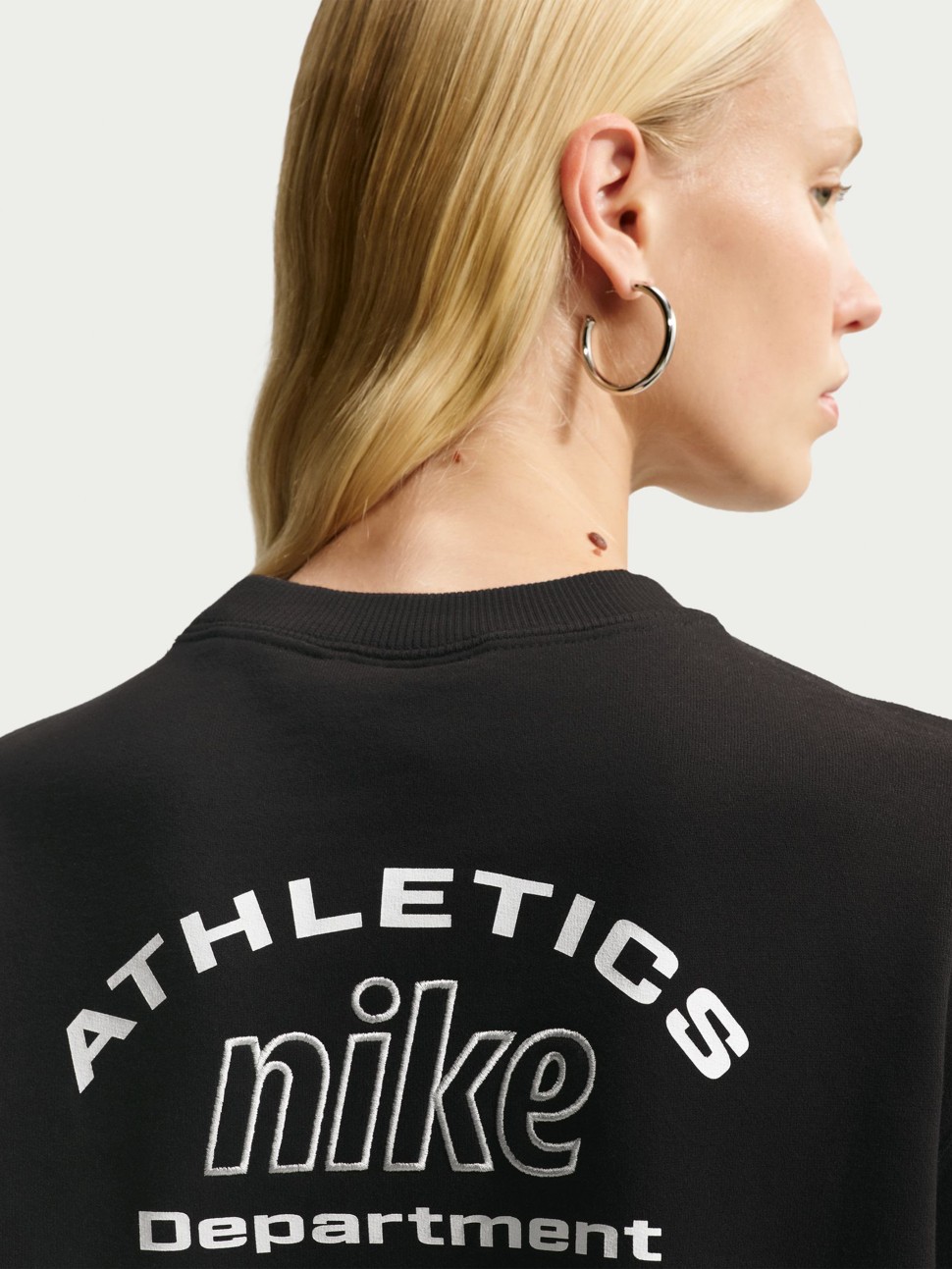 Women's hoodie Nike W NK STDO FLC MW STD AD CREW black IQ3875-001 — photo 5