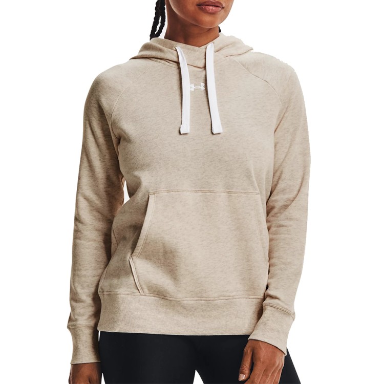 Толстовка жіноча Under Armour Rival Fleece HB Hoodie бежева 1356317-783 изображение 1