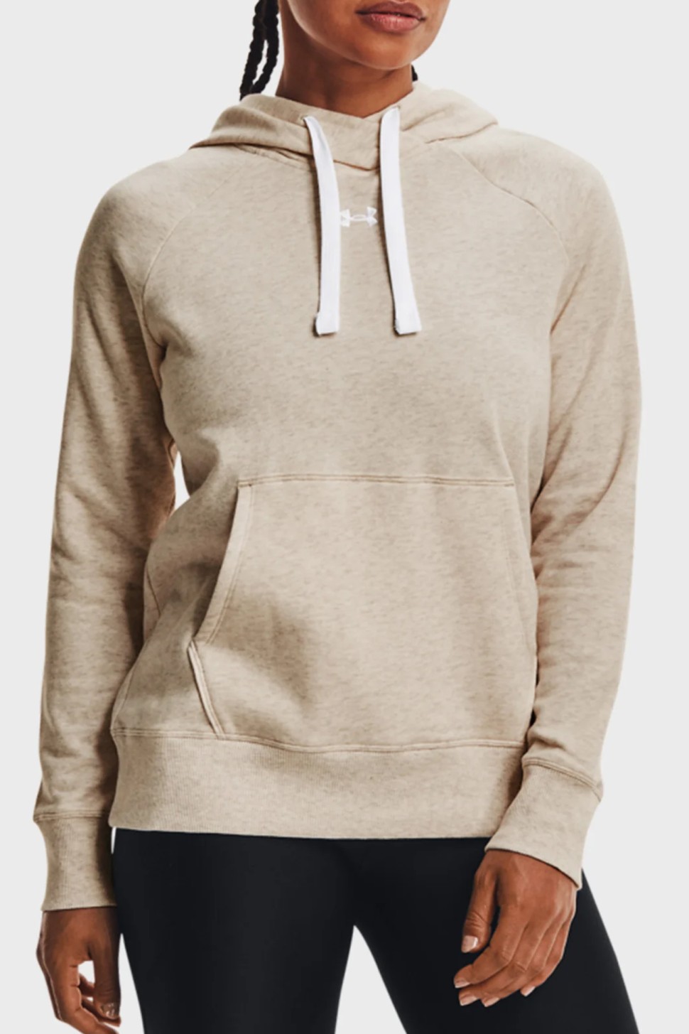 Толстовка жіноча Under Armour Rival Fleece HB Hoodie бежева 1356317-783 — фото 2