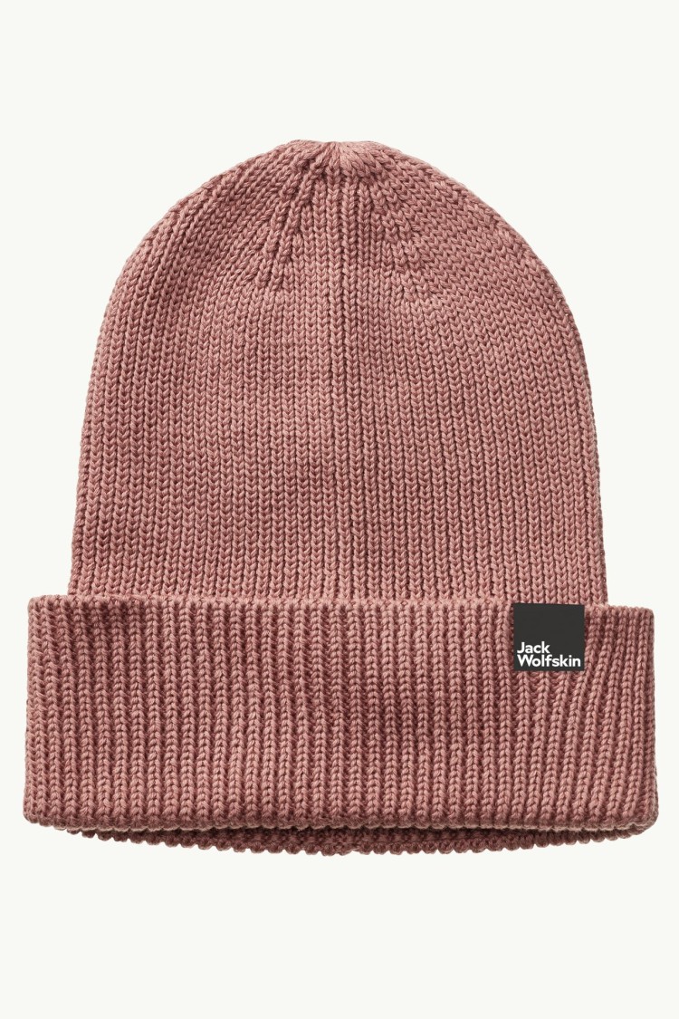 Шапка женская Jack Wolfskin ESSENTIAL BEANIE розовая 1910881-3068 изображение 2
