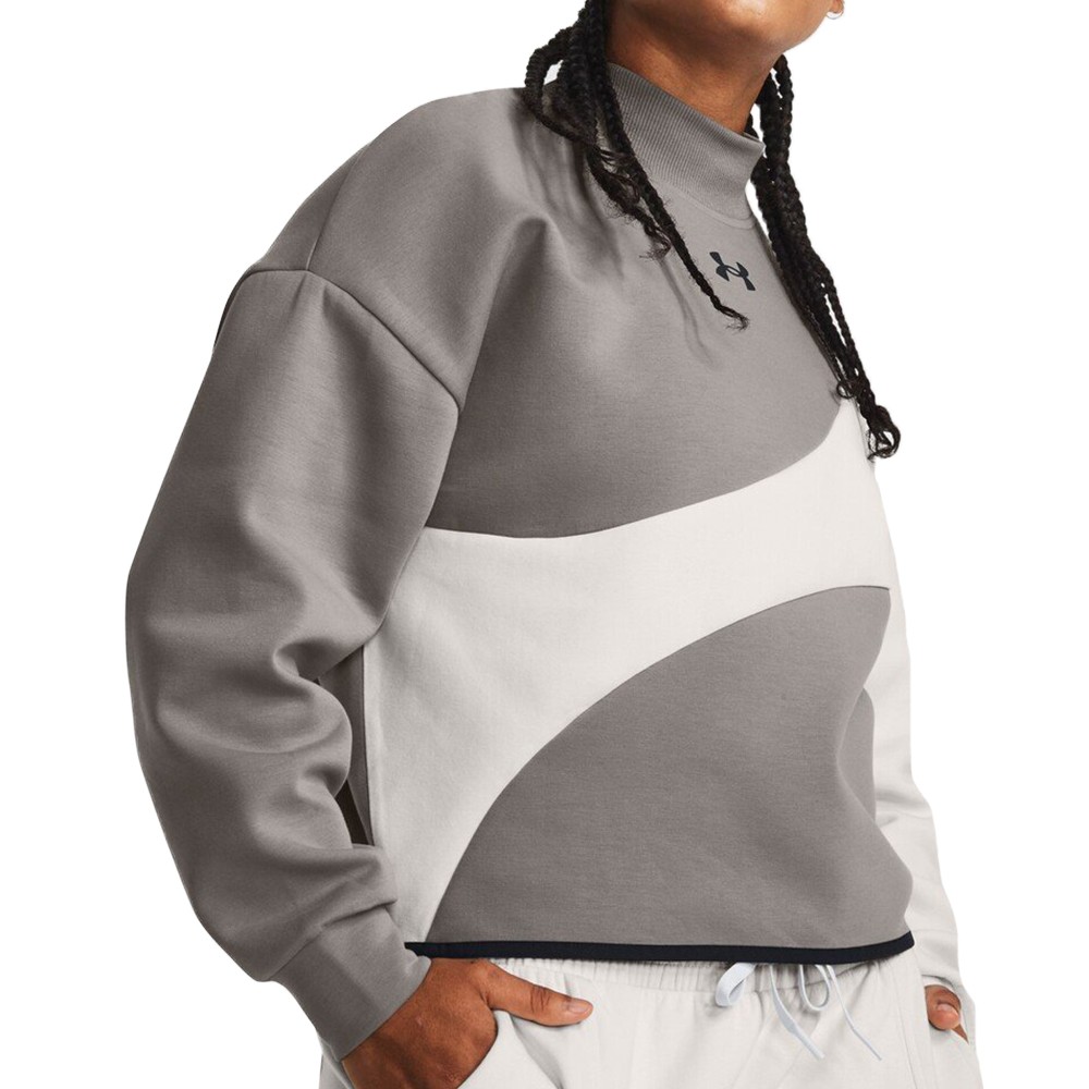 Толстовка женская Under Armour Unstoppable Flc Crop Crew серая 1379845-294 изображение 1