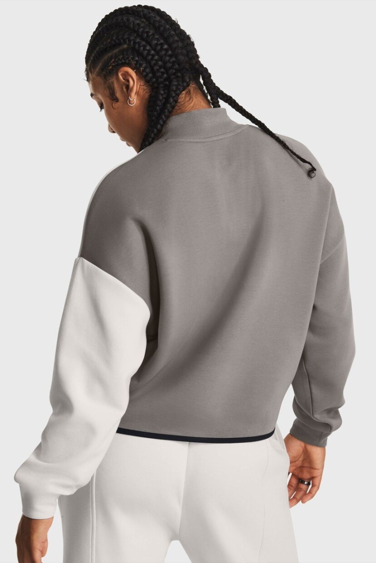 Толстовка жіноча Under Armour Unstoppable Flc Crop Crew сіра 1379845-294 изображение 3