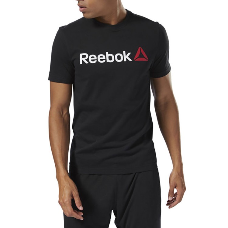 Футболка мужская Reebok LINEAR READ черная CW5376 изображение 2