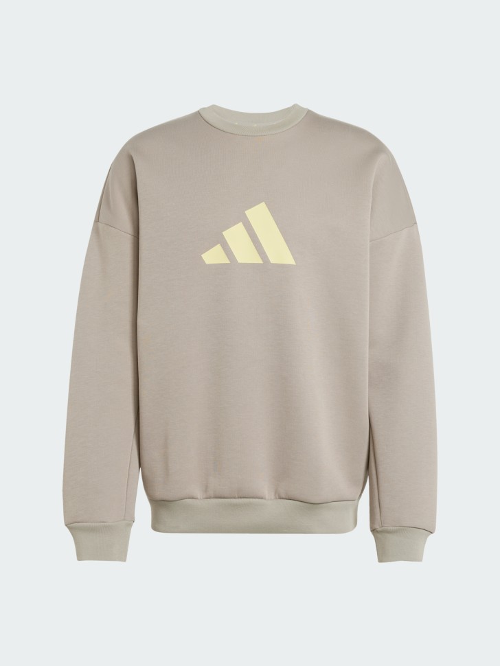 Толстовка мужская Adidas M FI 3BAR CRW бежевая JI8771 изображение 7