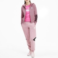 Толстовка женская Puma Rebel Full-Zip Hoodie FL розовая 58356716 изображение 3