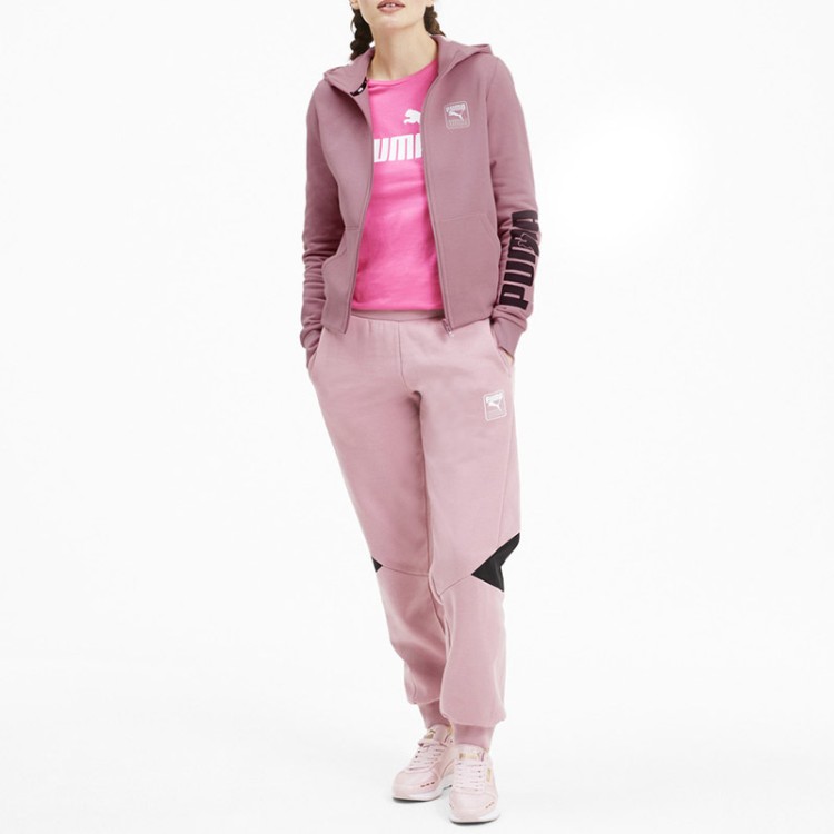 Толстовка женская Puma Rebel Full-Zip Hoodie FL розовая 58356716 изображение 3