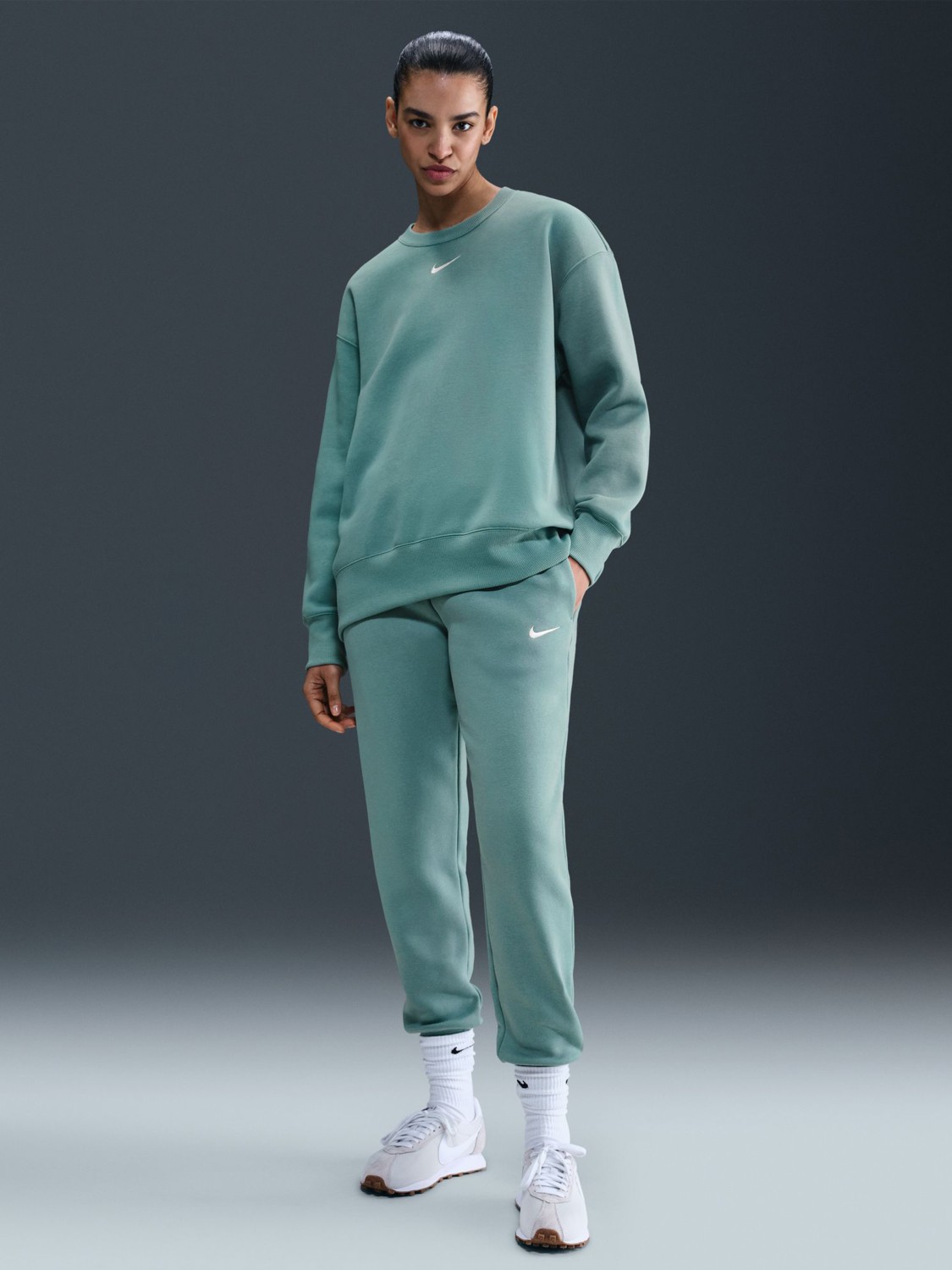 Брюки женские Nike W NSW PHNX FLC MR PANT STD бирюзовые FZ7626-017 изображение 8