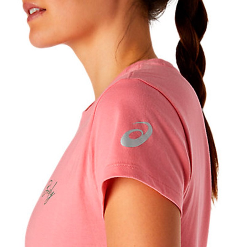 Футболка женская Asics Smsb Graphic Tee Ii персиковая 2032B757-703 изображение 3