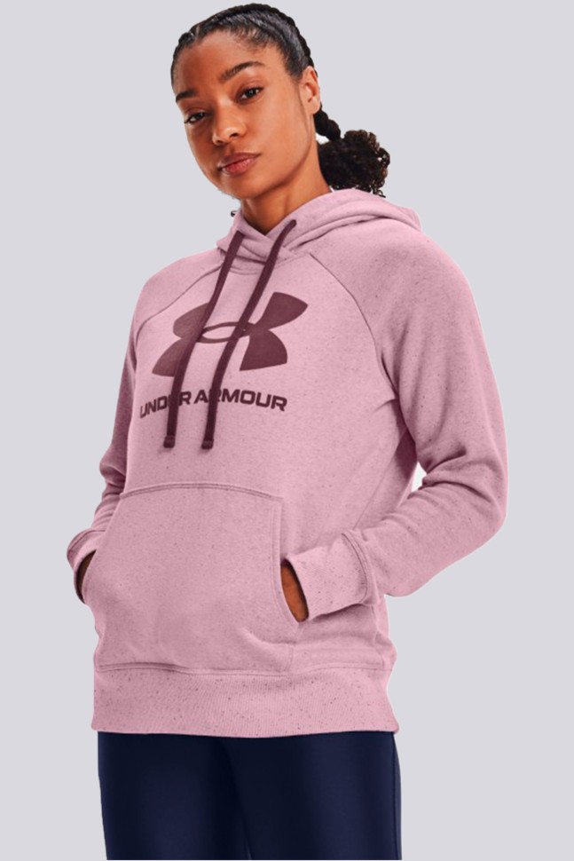 Толстовка женская Under Armour Rival Fleece Logo Hoodie розовая 1356318-698 изображение 4