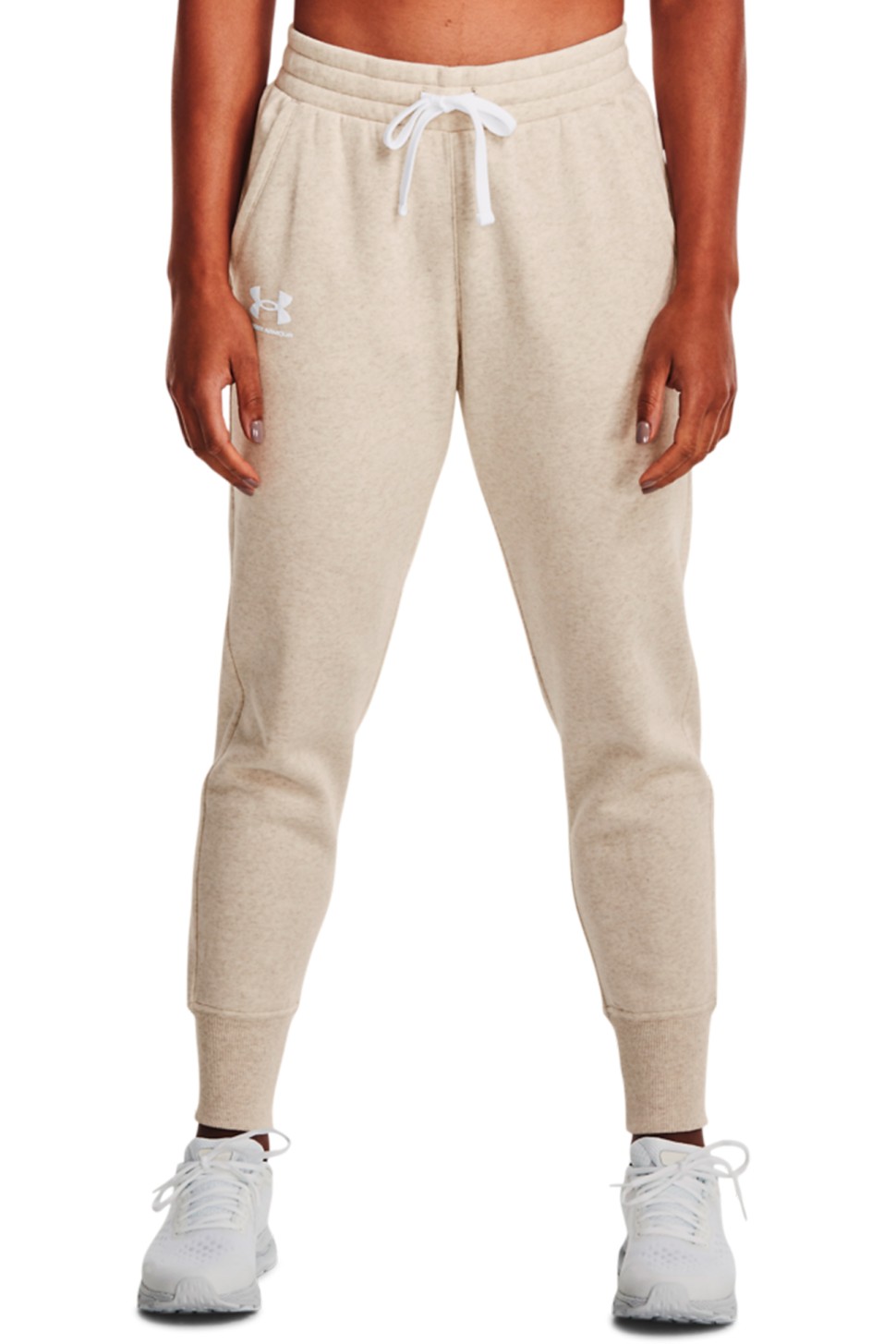 Штани жіночі Under Armour Rival Fleece Joggers бежеві 1356416-783 — фото 2
