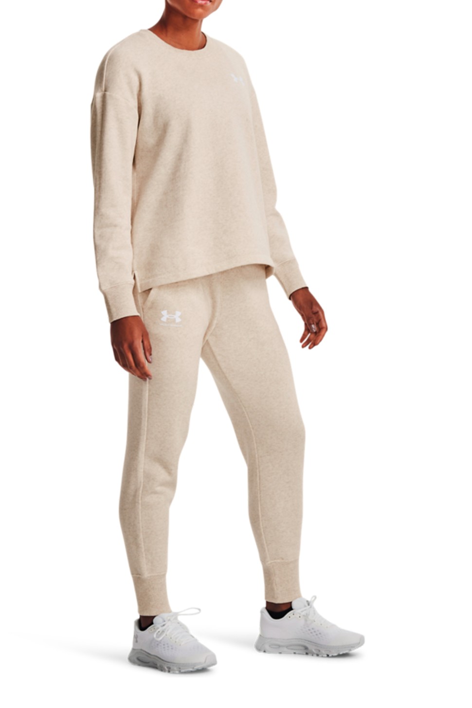 Штани жіночі Under Armour Rival Fleece Joggers бежеві 1356416-783 — фото 3