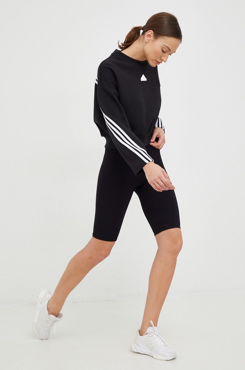 Толстовка жіноча Adidas W FI 3S CREW чорна IB8494 — фото 3