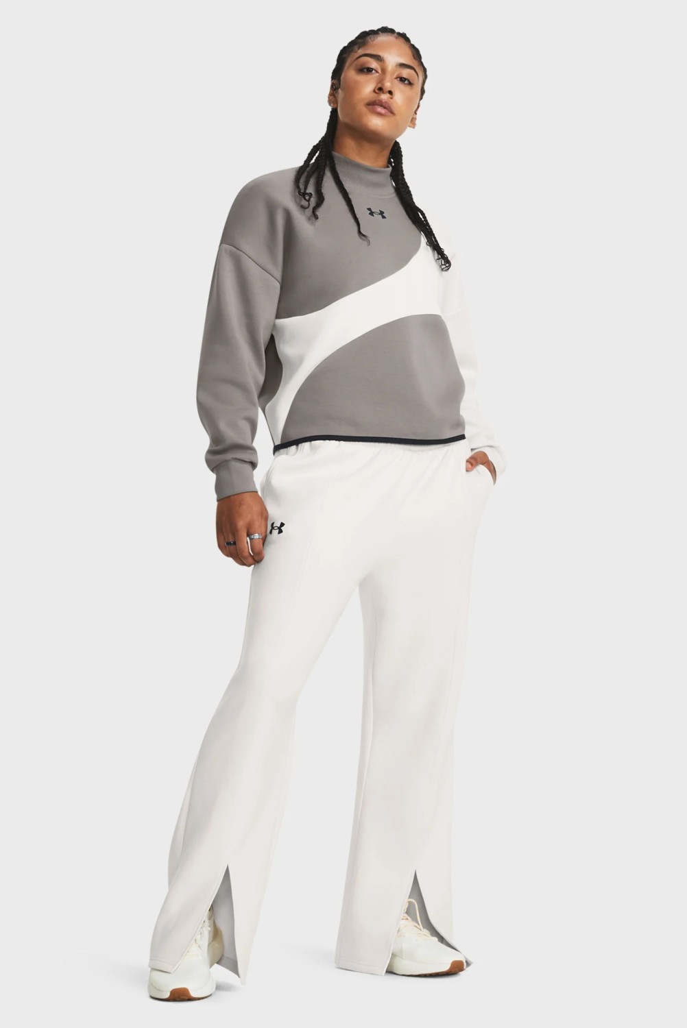 Штани жіночі Under Armour Unstoppable Flc Split Pant білі 1379847-114 изображение 4