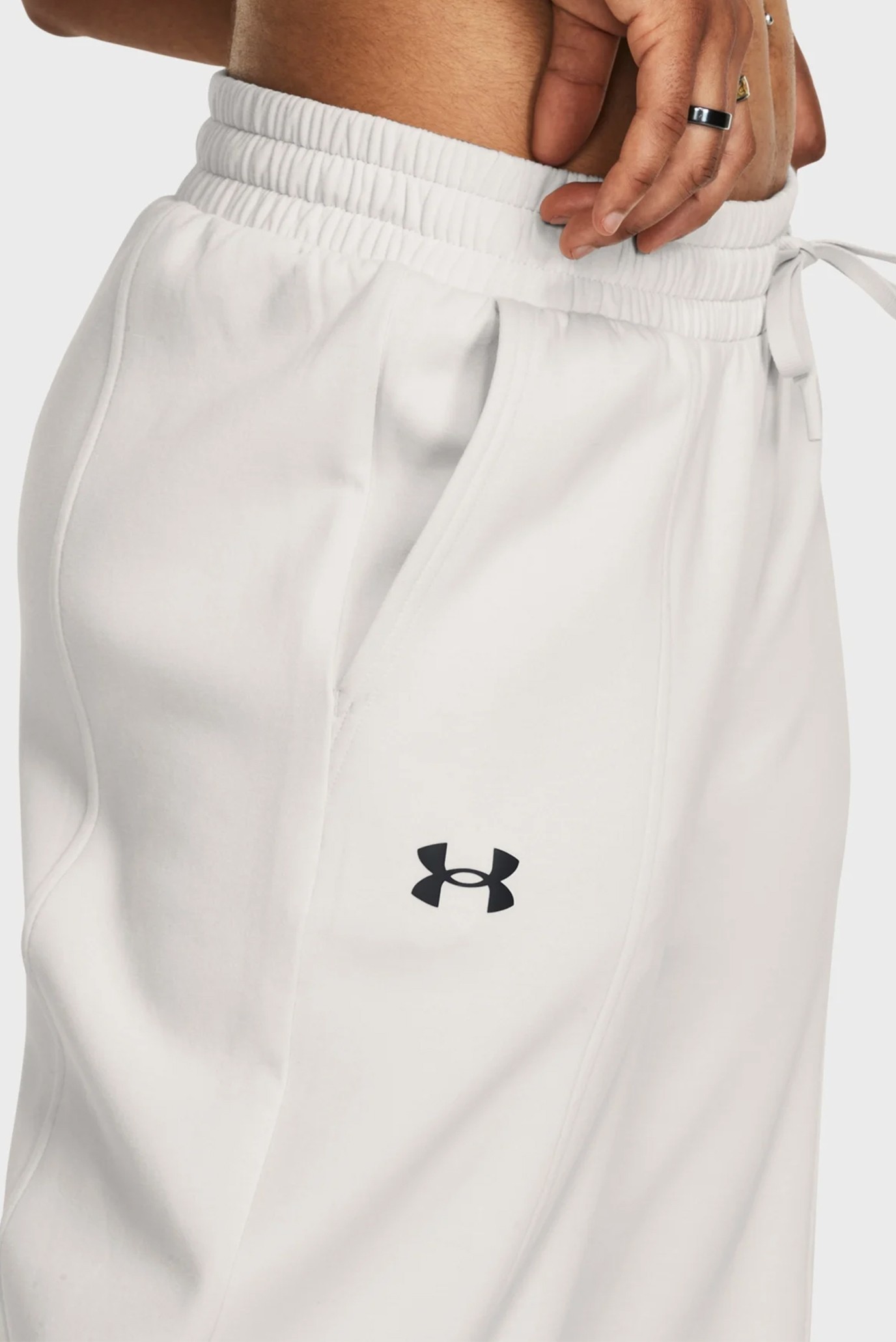 Брюки женские Under Armour Unstoppable Flc Split Pant белые 1379847-114 изображение 5