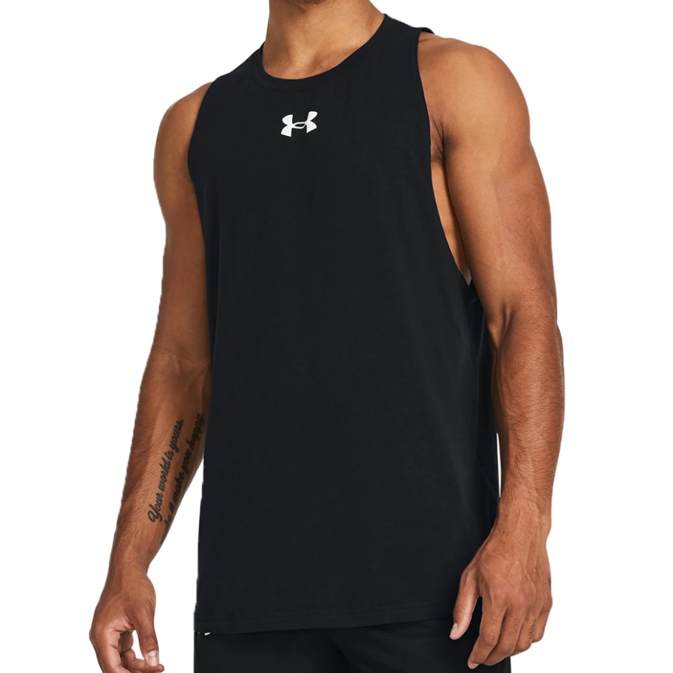 Майка чоловіча Under Armour UA BASELINE COTTON TANK чорна 1361901-005 — фото 1