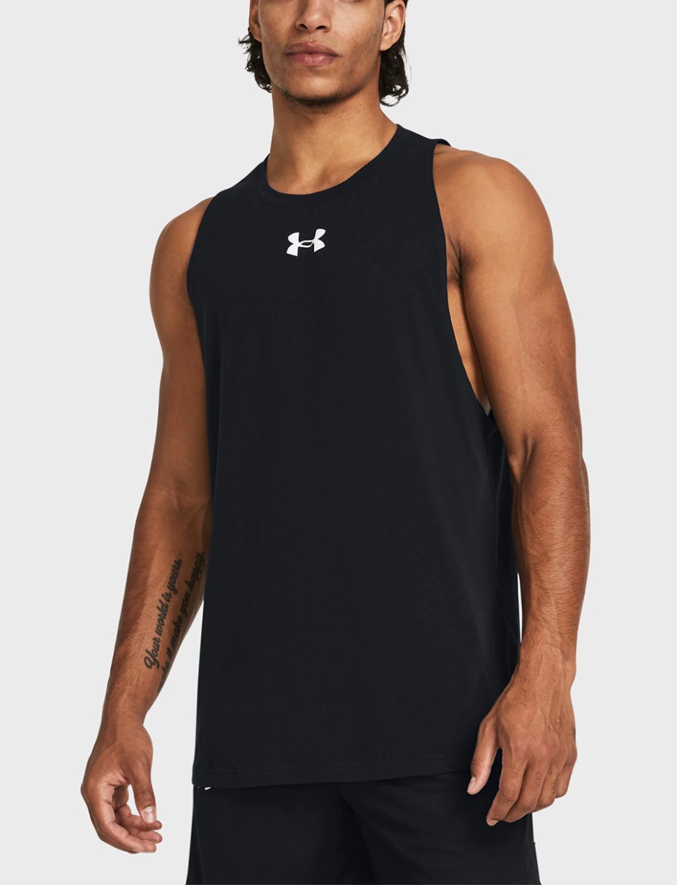 Майка чоловіча Under Armour UA BASELINE COTTON TANK чорна 1361901-005 — фото 2