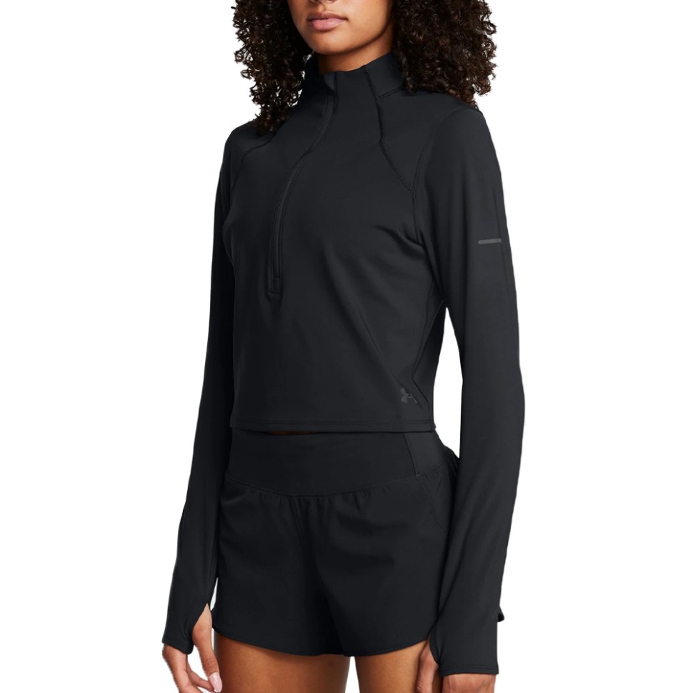 Футболка жіноча Under Armour UA Launch Elite Half Zip чорна 1386338-001 — фото 1