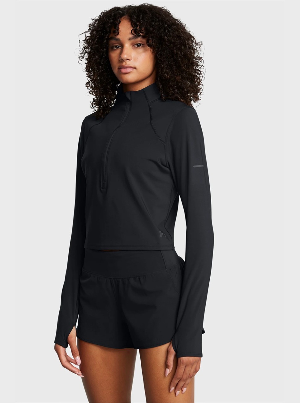 Футболка жіноча Under Armour UA Launch Elite Half Zip чорна 1386338-001 — фото 2