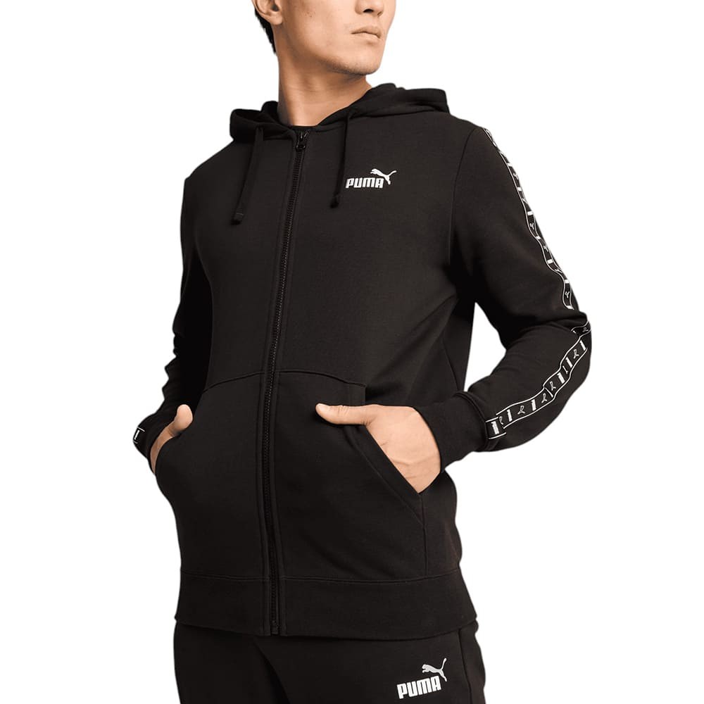 Толстовка мужская Puma ESS TAPE Full-Zip Hoodie черная 68467801