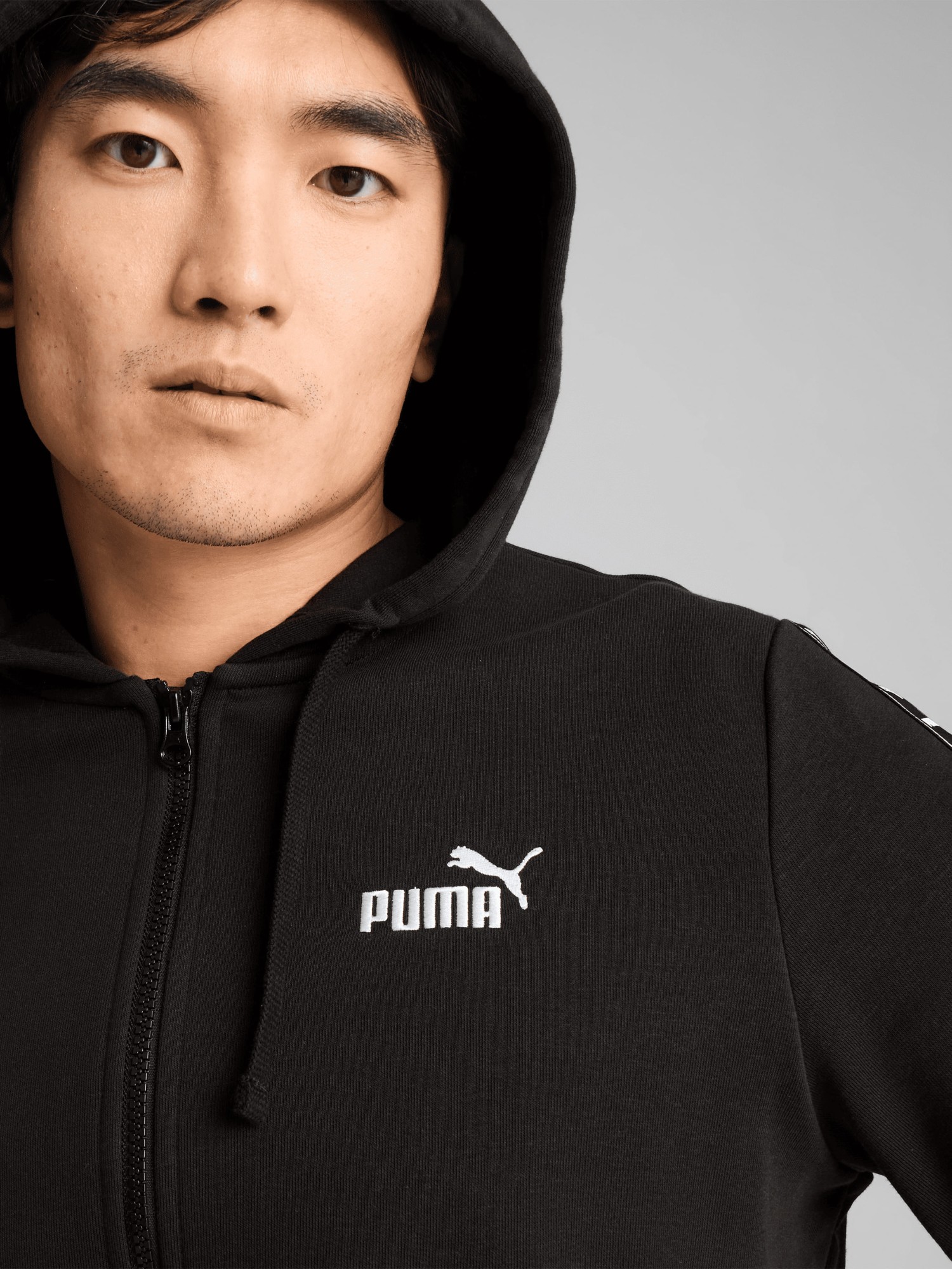 Толстовка мужская Puma ESS TAPE Full-Zip Hoodie черная 68467801 изображение 4
