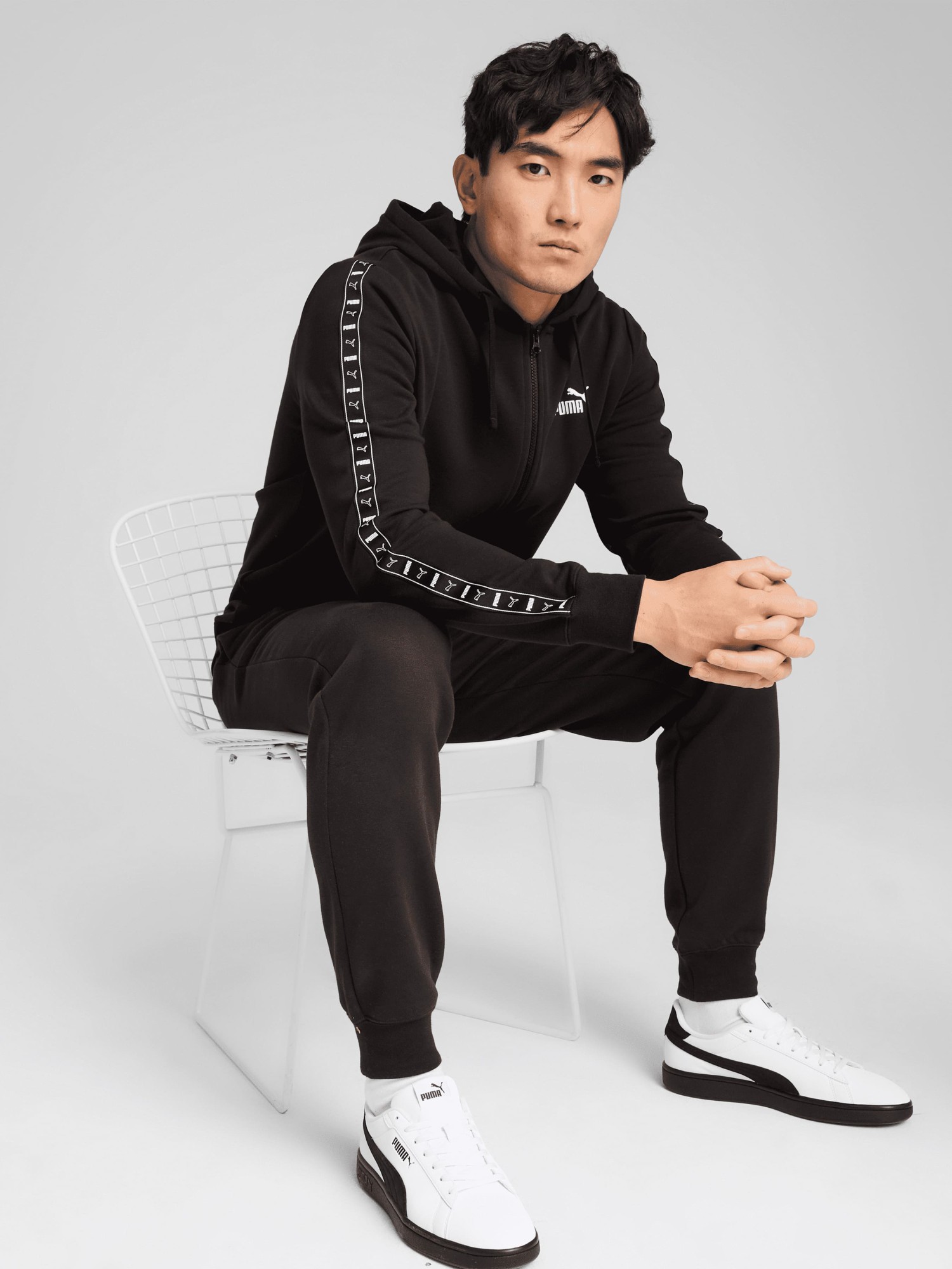 Толстовка мужская Puma ESS TAPE Full-Zip Hoodie черная 68467801 изображение 6