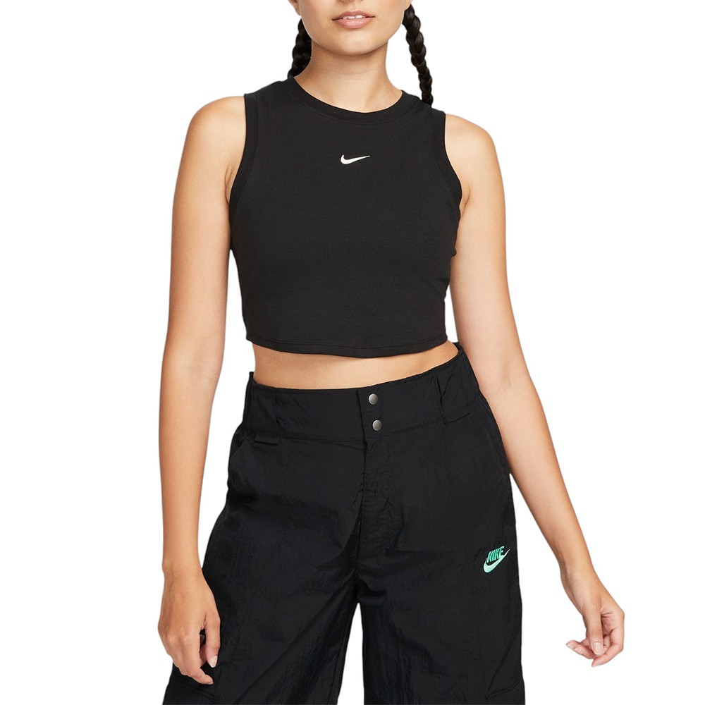 Майка женская Nike W NSW ESSNTL RIB CRP TANK черная FB8279-010