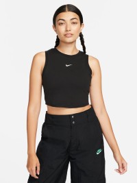 Майка женская Nike W NSW ESSNTL RIB CRP TANK черная FB8279-010 изображение 2