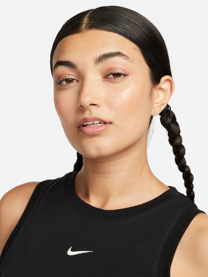 Майка женская Nike W NSW ESSNTL RIB CRP TANK черная FB8279-010 изображение 4