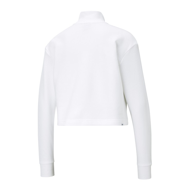 Толстовка женская Puma Rebel Half-Zip Crew белая 58575552 изображение 2