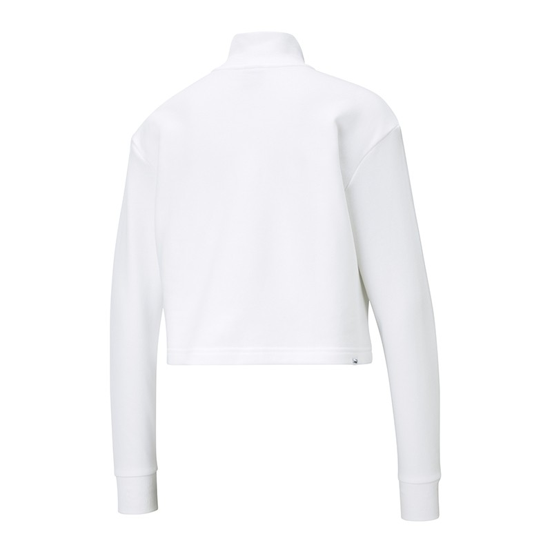 Толстовка женская Puma Rebel Half-Zip Crew белая 58575552 изображение 2