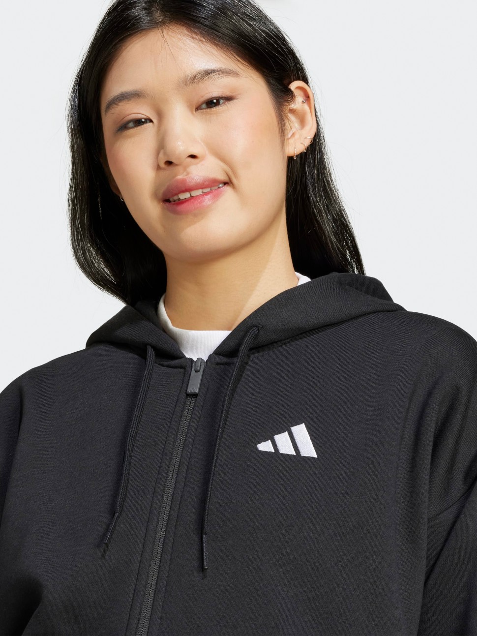 Толстовка жіноча Adidas W 3S FL FZ HD чорна JE1283 — фото 5