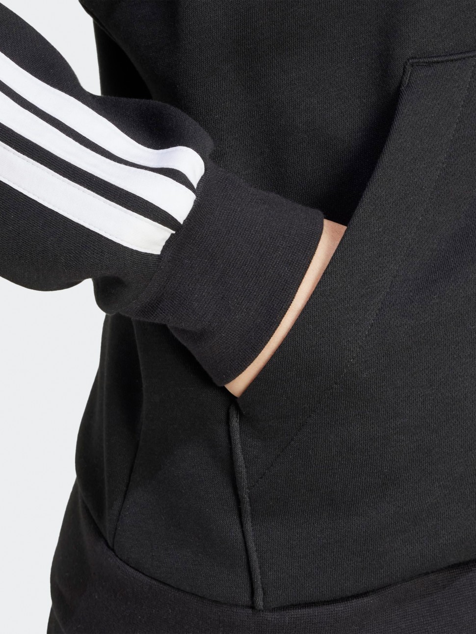 Толстовка жіноча Adidas W 3S FL FZ HD чорна JE1283 — фото 6