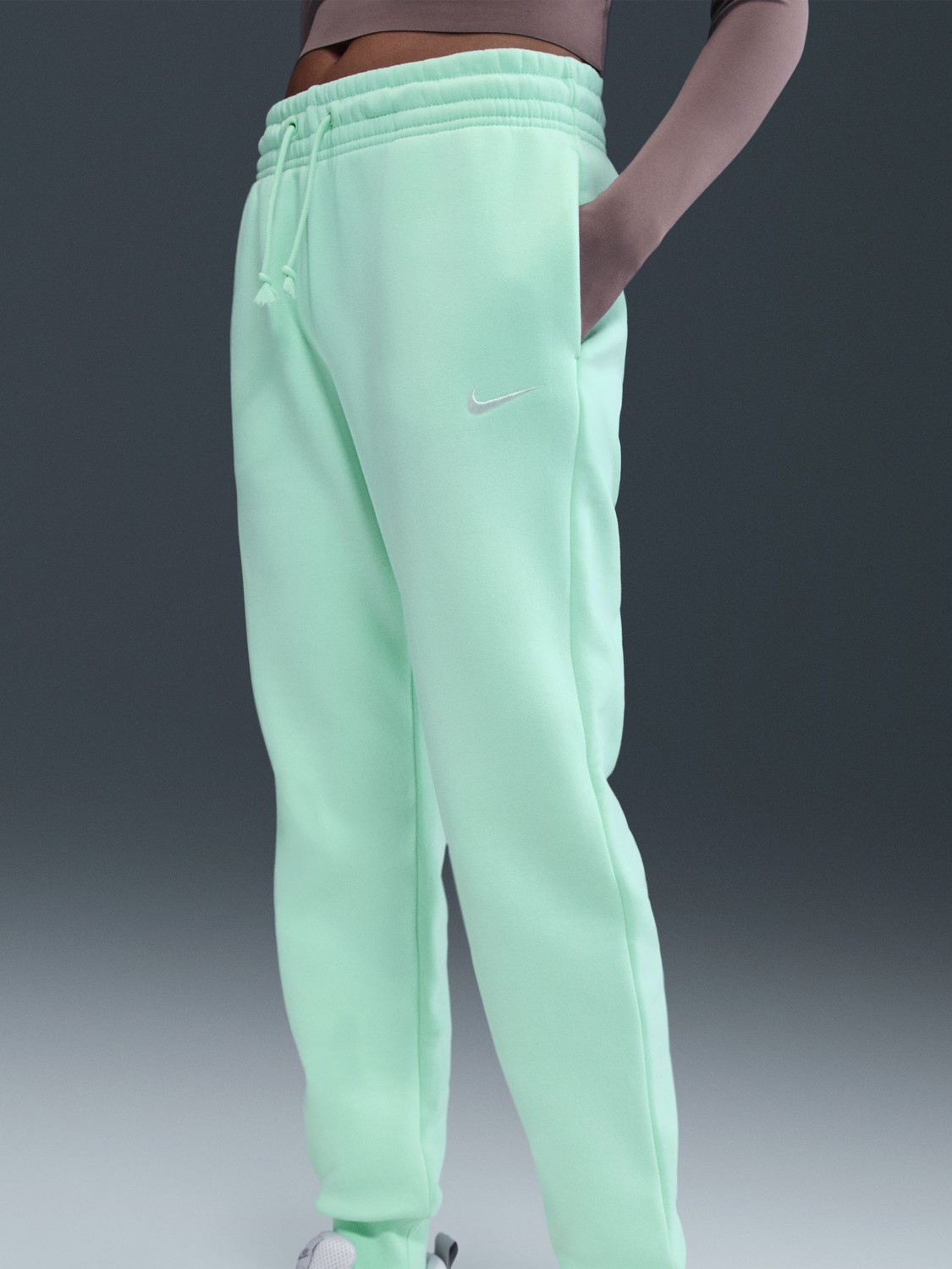 Брюки женские Nike W NSW PHNX FLC MR PANT STD мятные FZ7626-353 изображение 7