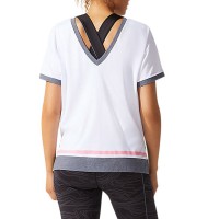 Футболка женская Asics W Color Block Ss Top белая 2032B795-102 изображение 2