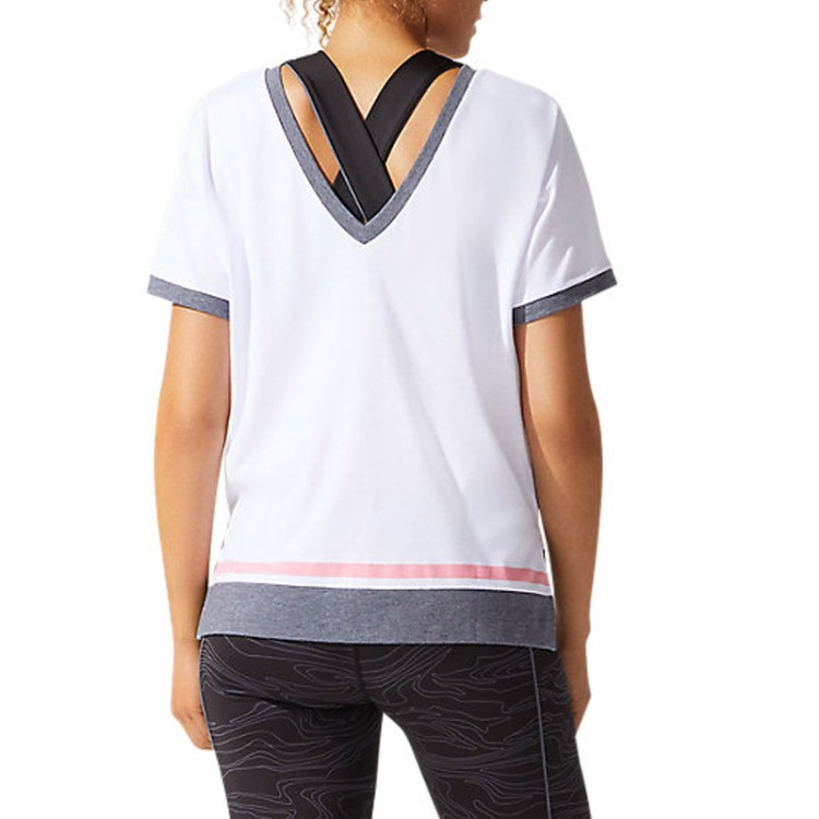Футболка женская Asics W Color Block Ss Top белая 2032B795-102 изображение 2