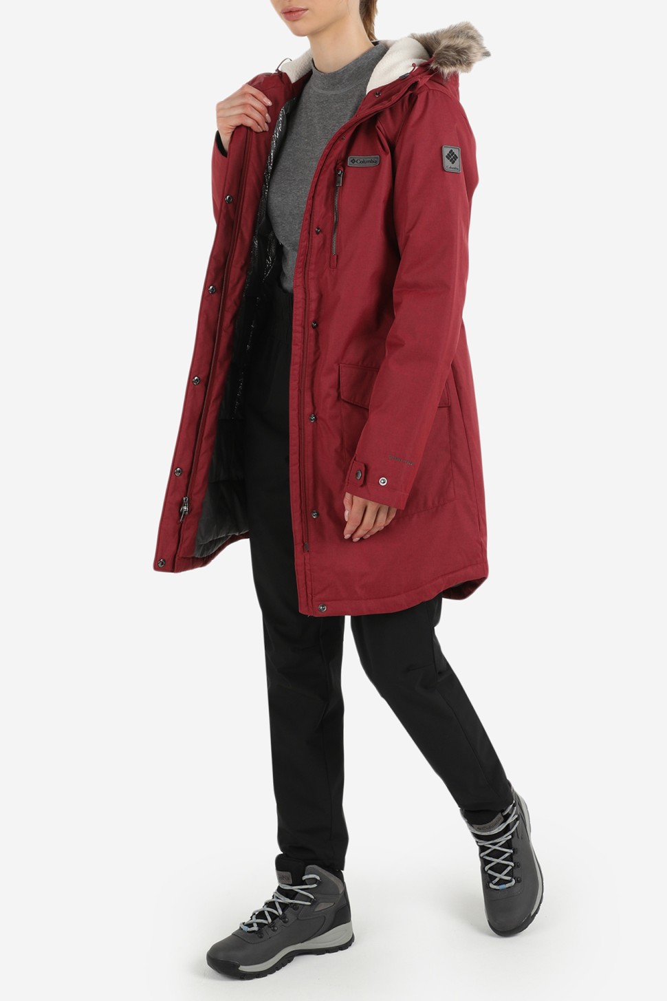 Куртка жіноча Columbia Suttle Mountain Long Insulated Jacket  червона 1799751-619 — фото 3