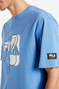 Футболка чоловіча Fila блакитна 113358-S1 изображение 4