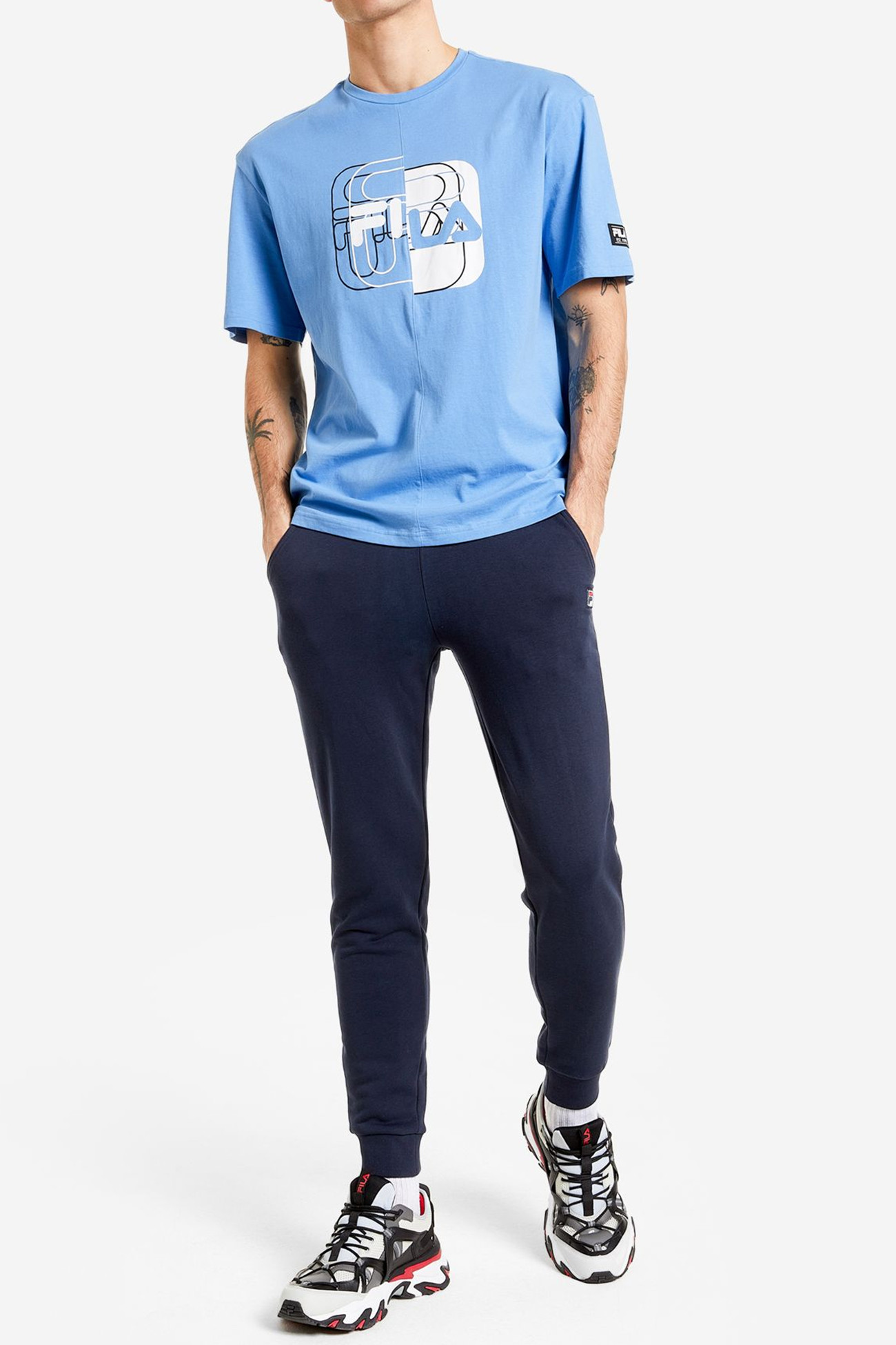 Футболка мужская FILA T-shirt голубая 113358-S1 изображение 6