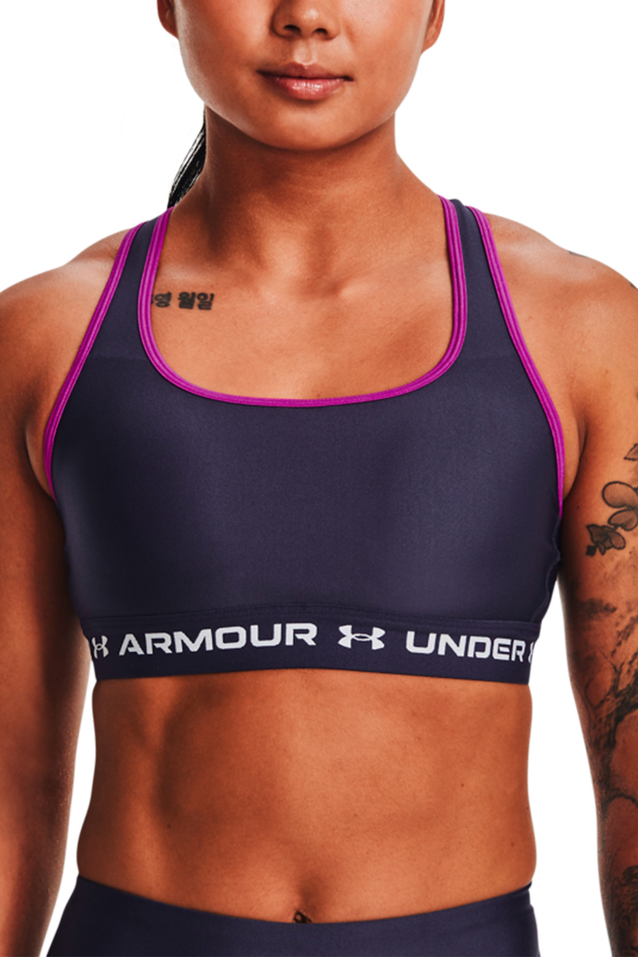 Бра женское Under Armour UA Crossback Mid Bra фиолетовое 1361034-558 изображение 2