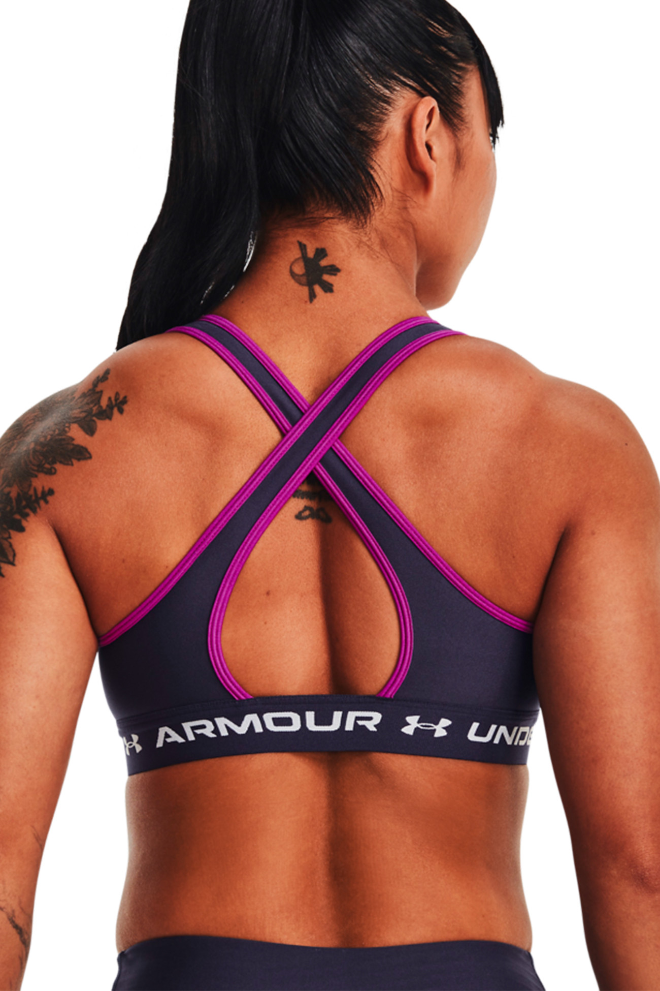 Бра женское Under Armour UA Crossback Mid Bra фиолетовое 1361034-558 изображение 4