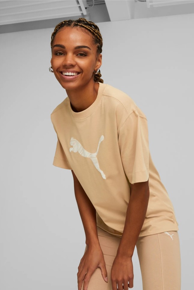 Футболка жіноча Puma HER Tee бежева 67310789 изображение 2