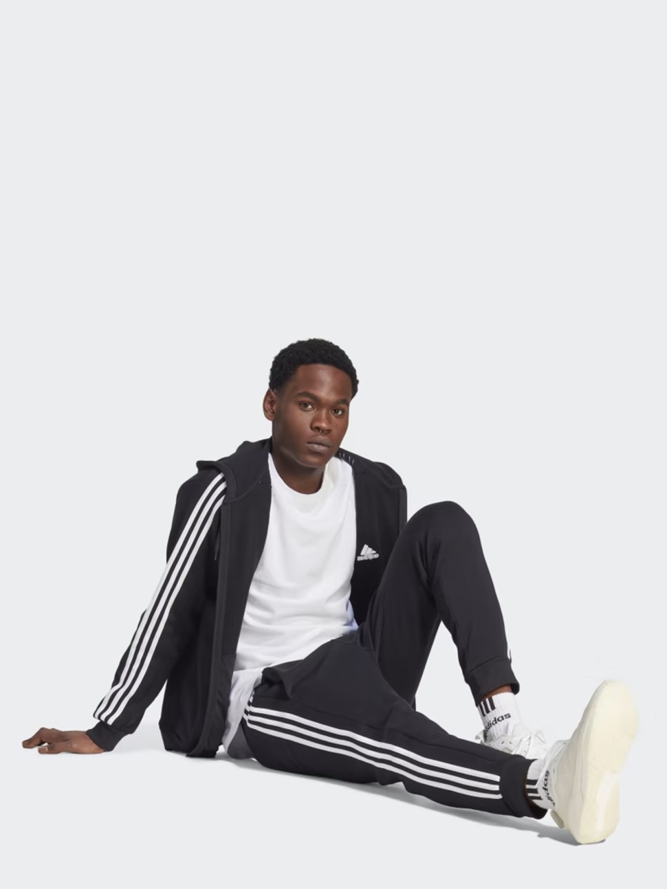 Толстовка чоловіча Adidas M 3S FL FZ HD чорна IB4029 — фото 4