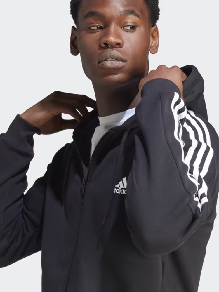 Толстовка чоловіча Adidas M 3S FL FZ HD чорна IB4029 изображение 5