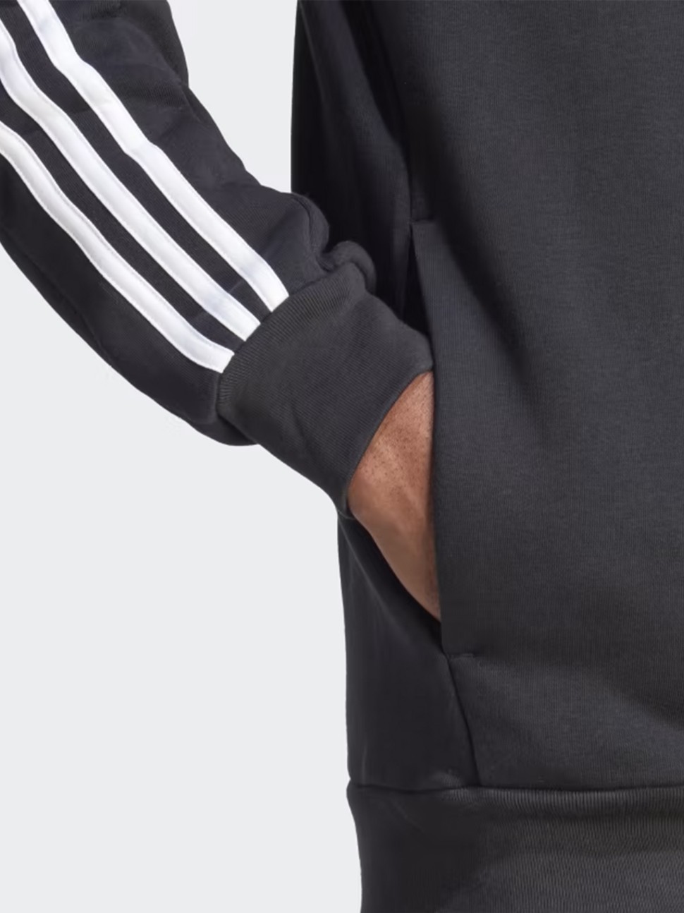 Толстовка чоловіча Adidas M 3S FL FZ HD чорна IB4029 — фото 6