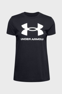 Футболка жіноча Under Armour UA W SPORTSTYLE LOGO SS чорна 1356305-001 изображение 2