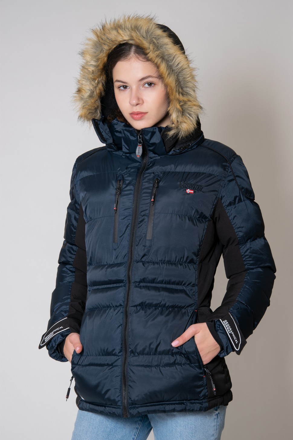 Куртка жіноча Geographical Norway синя WQ622F-450 — фото 2